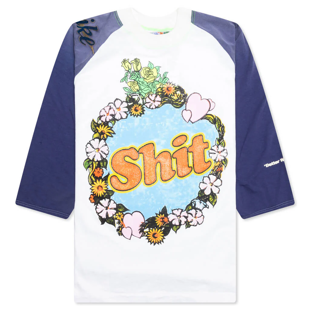 Shit Fuck Raglan Tee Shirt - Multi