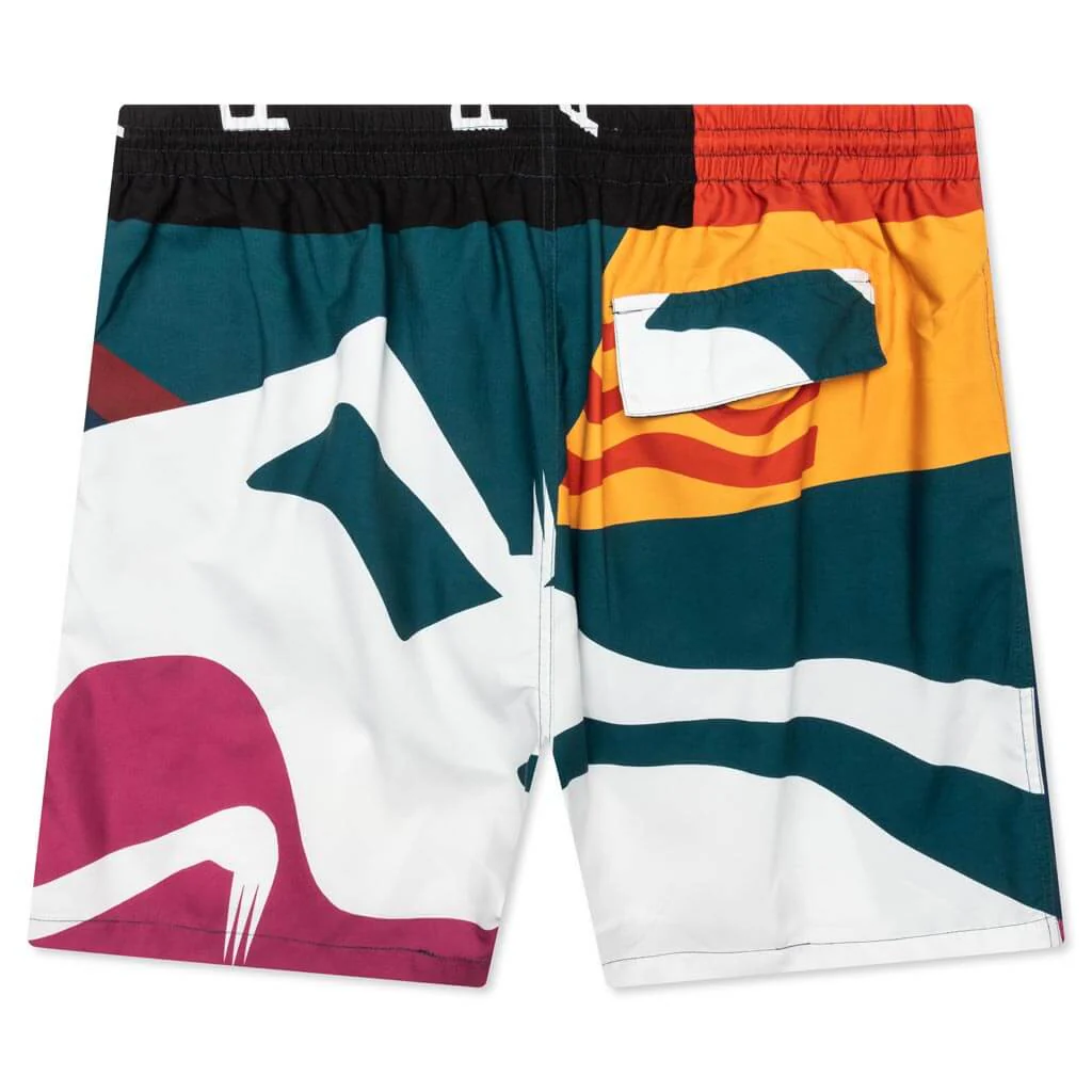 Beached in White Swim Shorts - Multi - Image 2