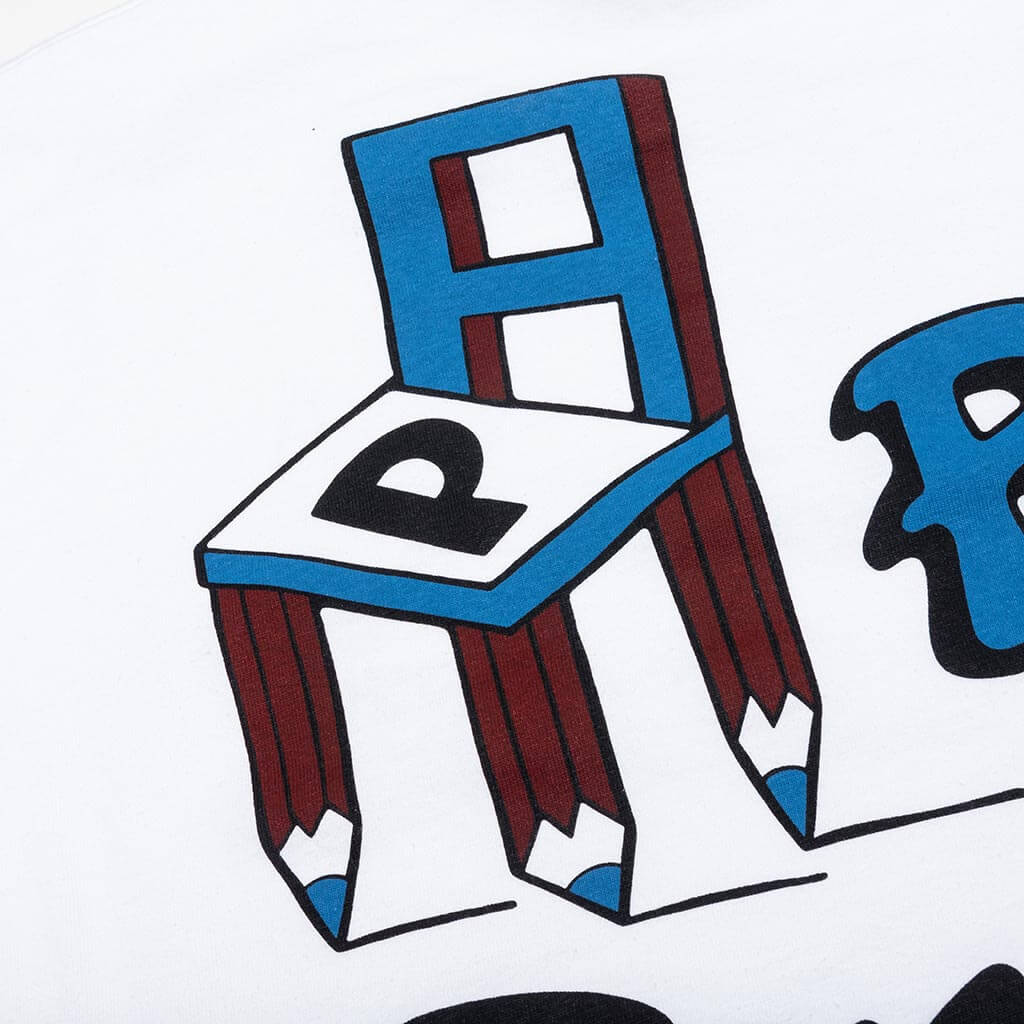 Chair Pencil Long Sleeve T-Shirt - White - Image 3