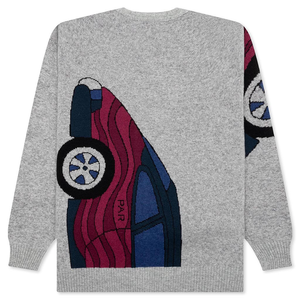 No Parking Knitted Cardigan - Grey Melange - Image 2