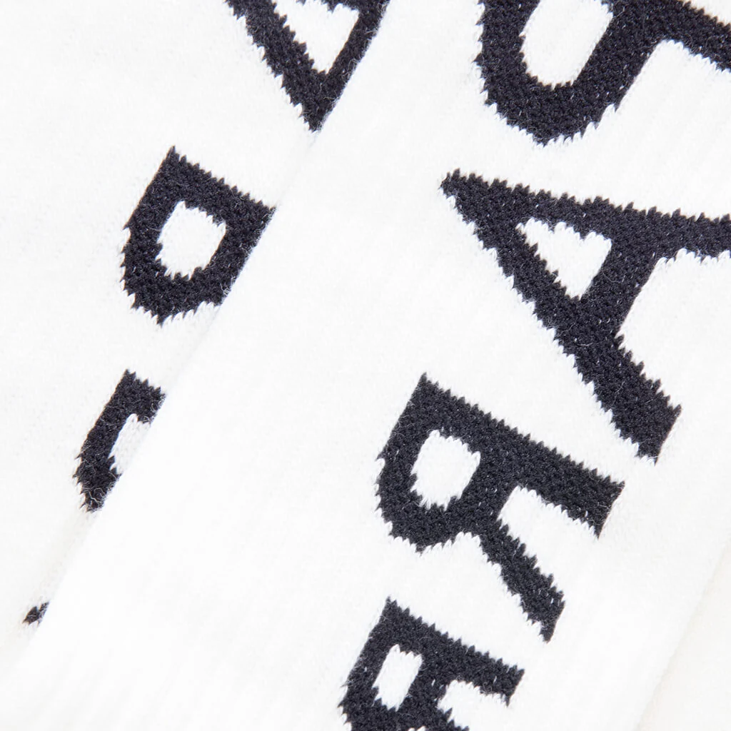 Reversed Flag Logo Crew Socks - White - Image 2