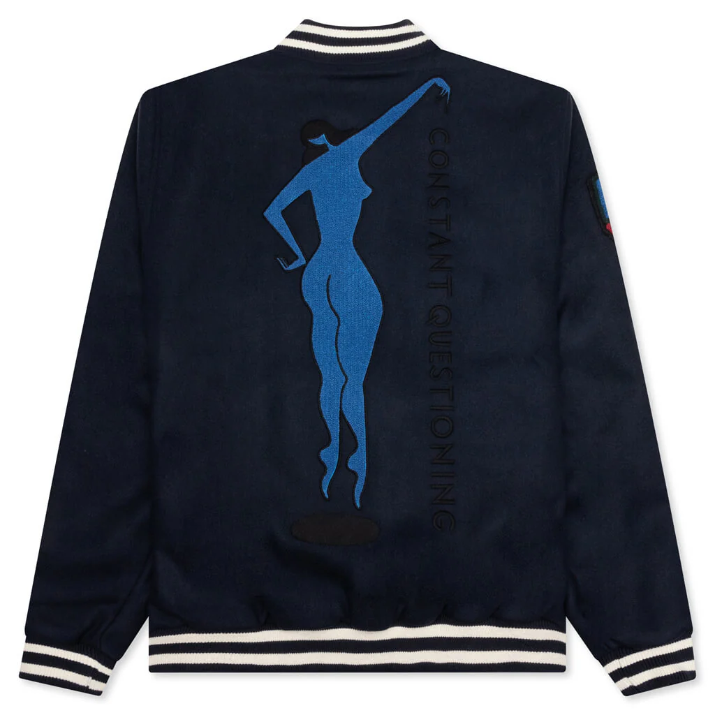 Run Sit & Bike Varsity Jacket - Navy Blue - Image 2