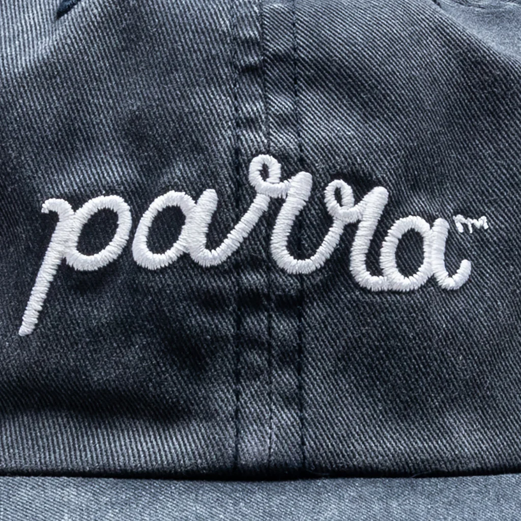 Scripted 6 Panel Hat - Washed Navy Blue - Image 2