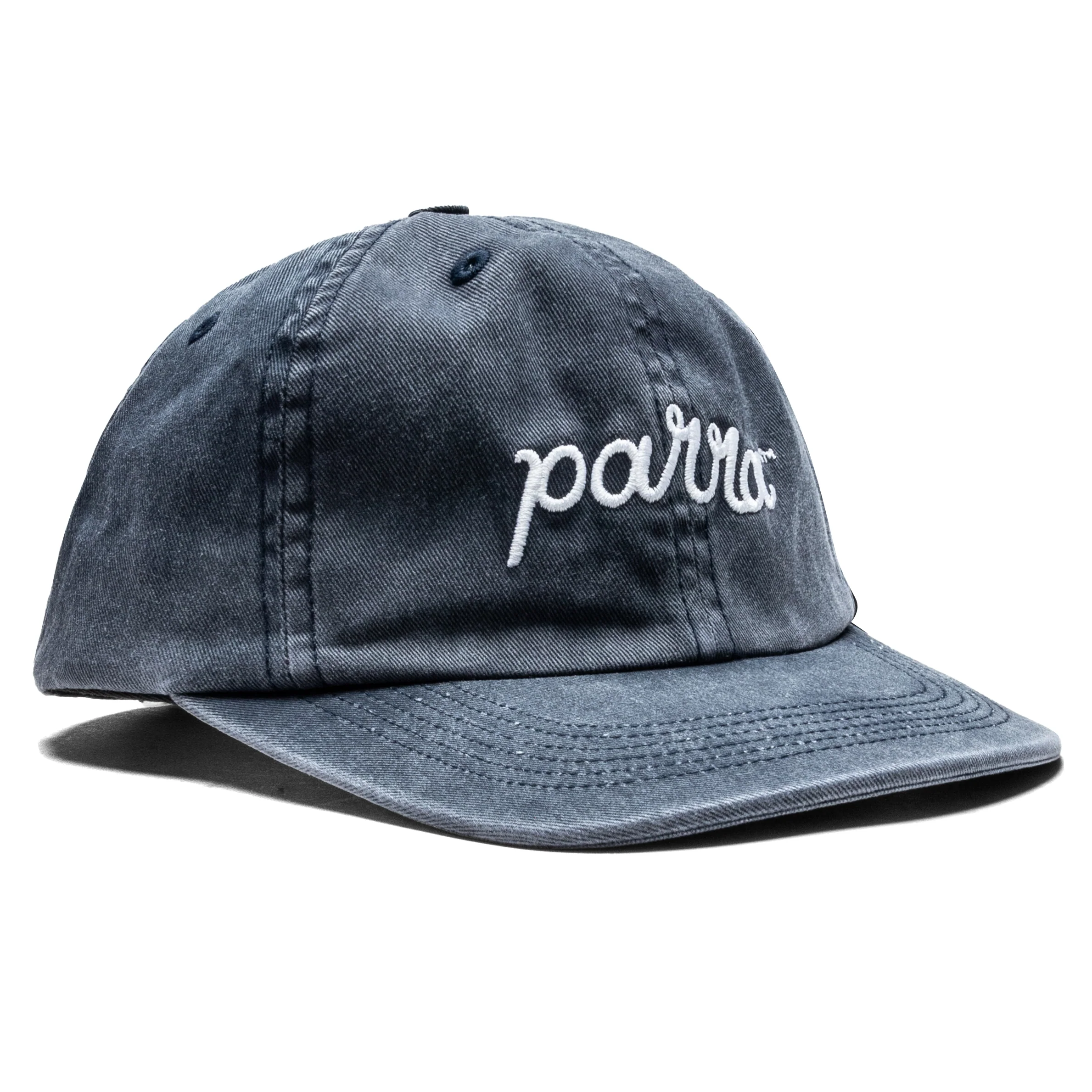 Scripted 6 Panel Hat - Washed Navy Blue - Image 3