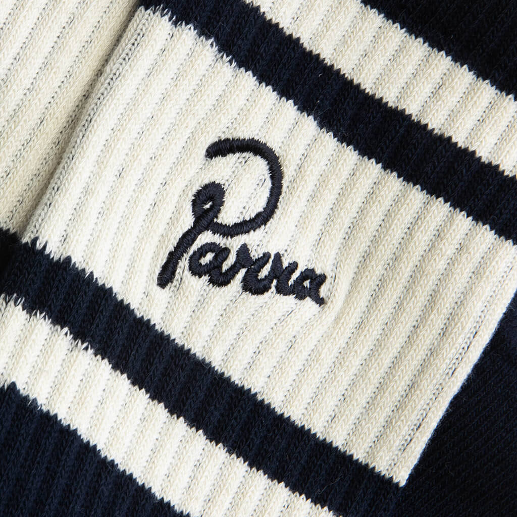 Signature Striped Crew Socks - Navy Blue - Image 2