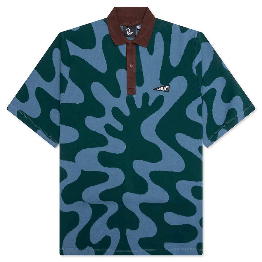 Splashed Polo Shirt - Pine Green