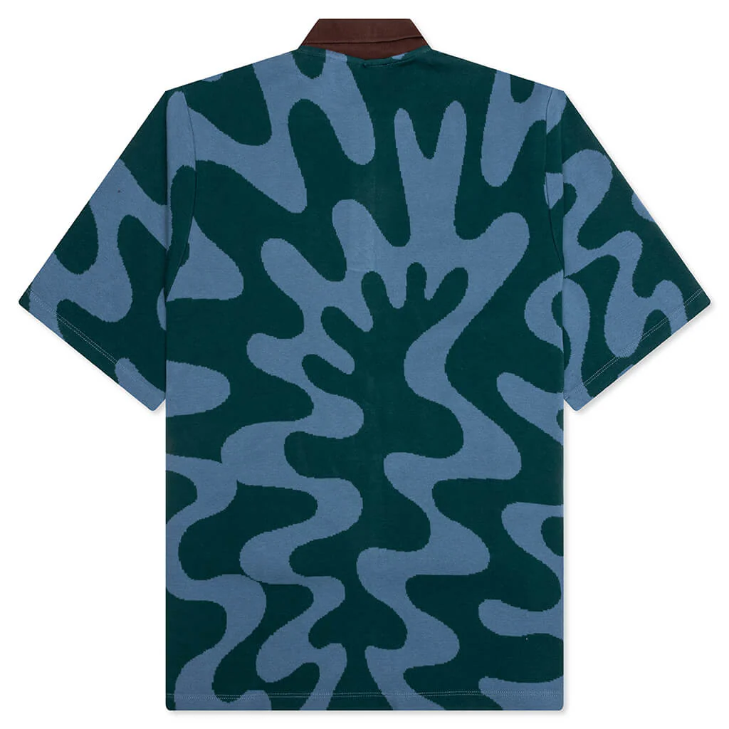 Splashed Polo Shirt - Pine Green - Image 2