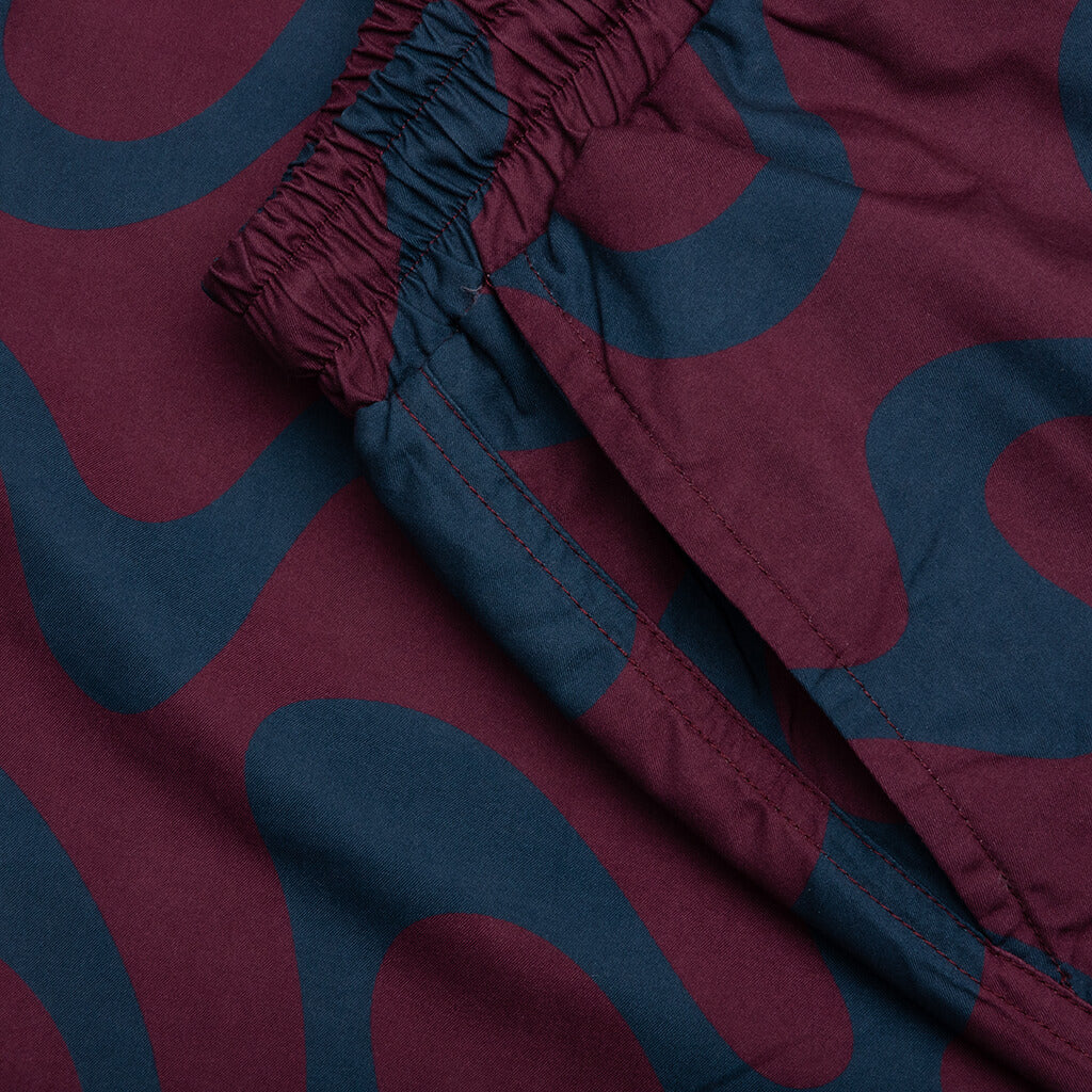 Splashed Swim Shorts - Burgundy - Image 5