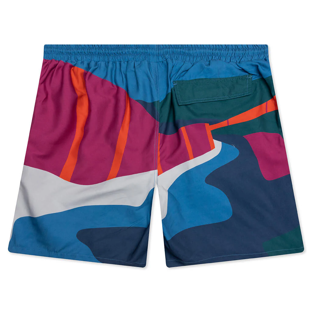 The Festival Fence Swim Shorts - Blue - Image 2