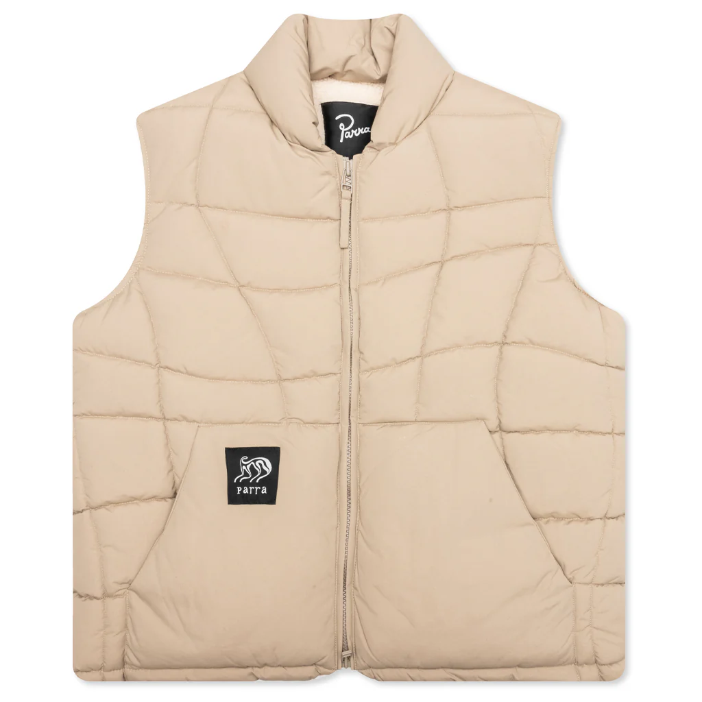 Waved Alien Puffer Vest - Tan