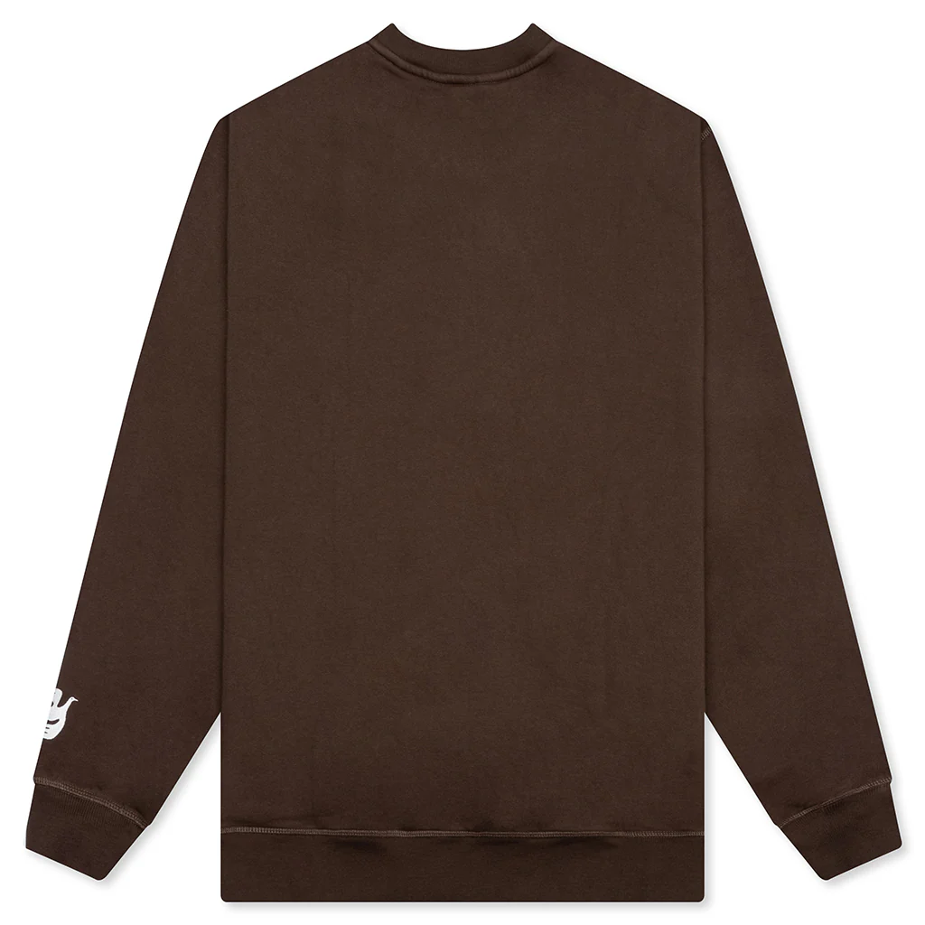 Weird Trad Logo Crew Neck Sweatshirt - Brown - Image 2