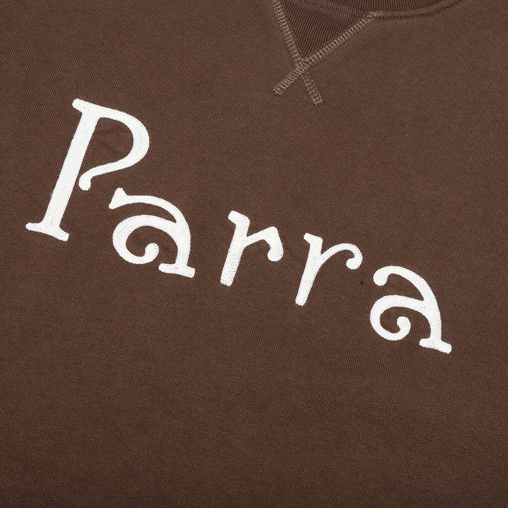 Weird Trad Logo Crew Neck Sweatshirt - Brown - Image 3
