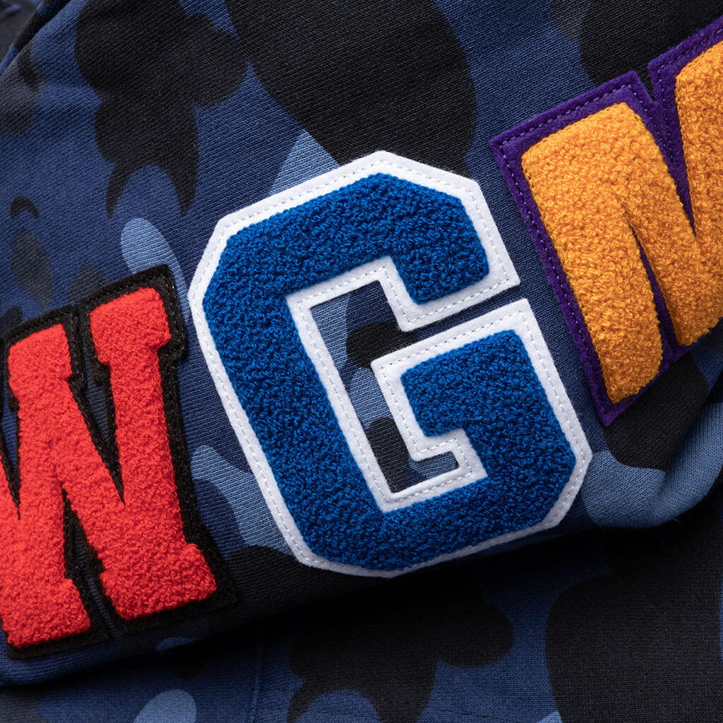 Camo Shark Full Zip Hoodie - Navy - Image 4