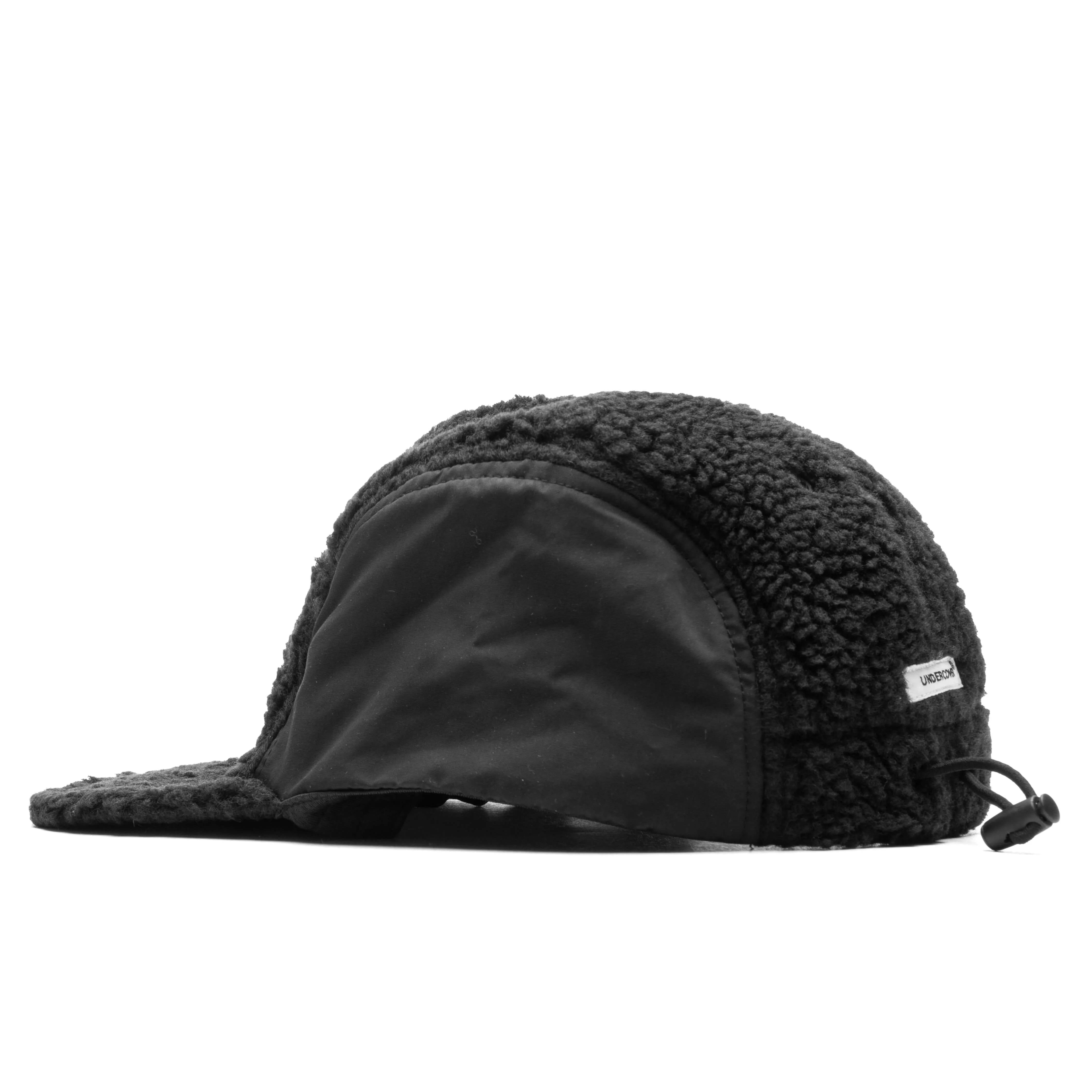 Fleece and Nylon Cap - Black - Image 4