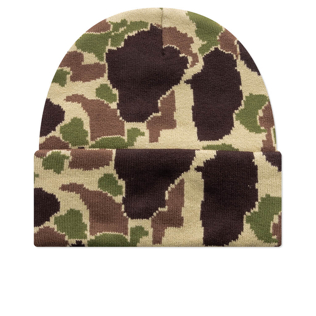 Camo Duck Beanie - Green Camo Duck Jacquard - Image 3