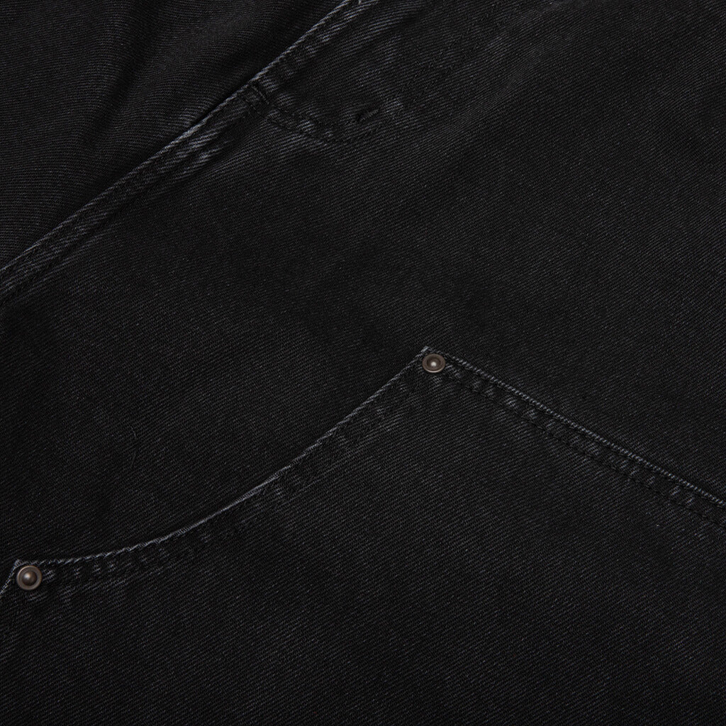 OG Double Knee Short - Black Stone Washed - Image 4