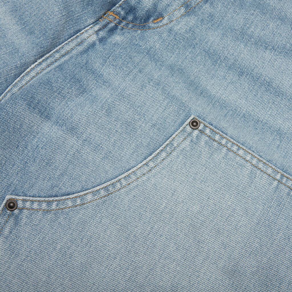 OG Double Knee Short - Blue Heavy Worn Bleached - Image 4