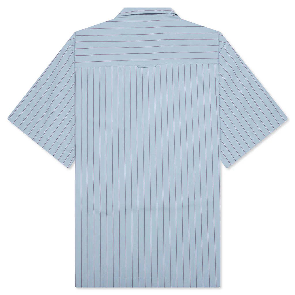 S/S Hendry Shirt - Seaton Stripe/Frosted Blue/Mulberry - Image 2