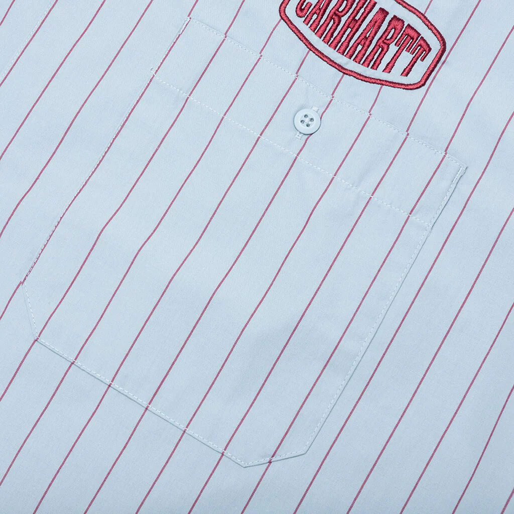 S/S Hendry Shirt - Seaton Stripe/Frosted Blue/Mulberry - Image 3