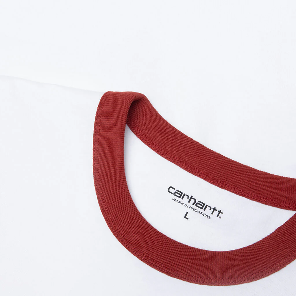 S/S Ip Ringer T-Shirt - White/Red/Red - Image 4