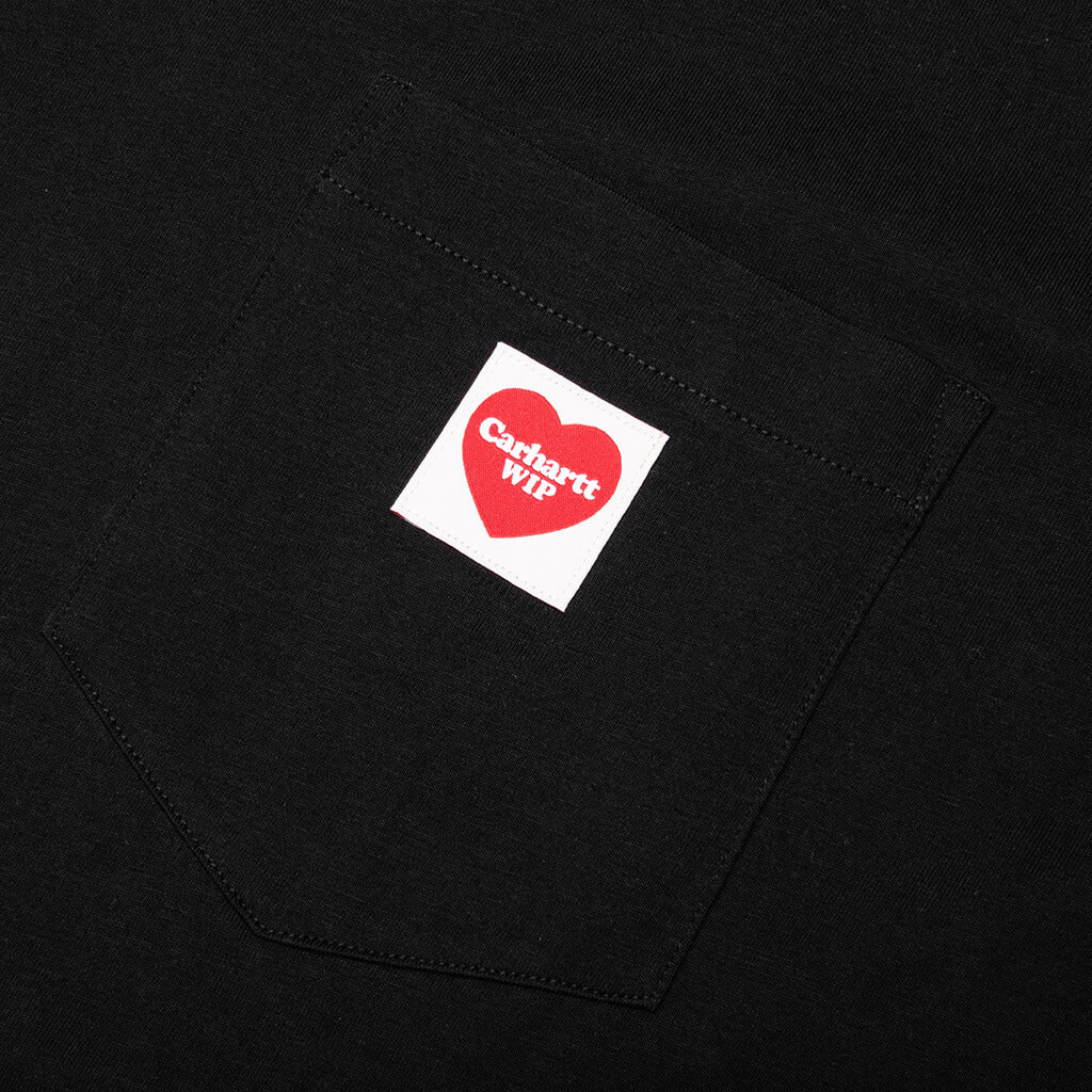 S/S Pocket Heart T-Shirt - Black/Red - Image 3