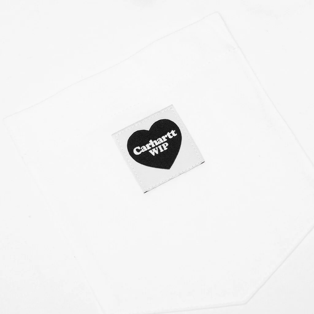 S/S Pocket Heart T-Shirt - White/Black - Image 3