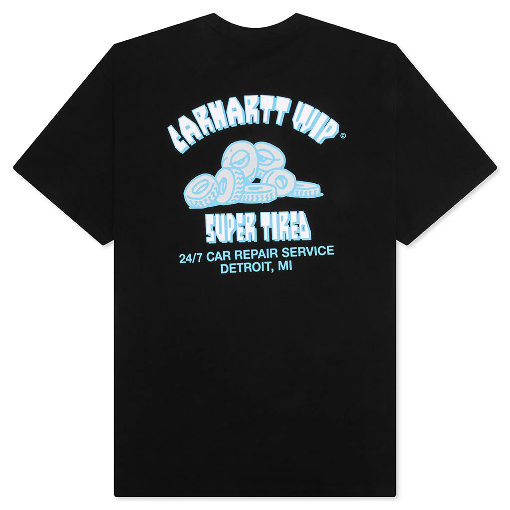 Super Tired S/S T-Shirt - Black - Image 2