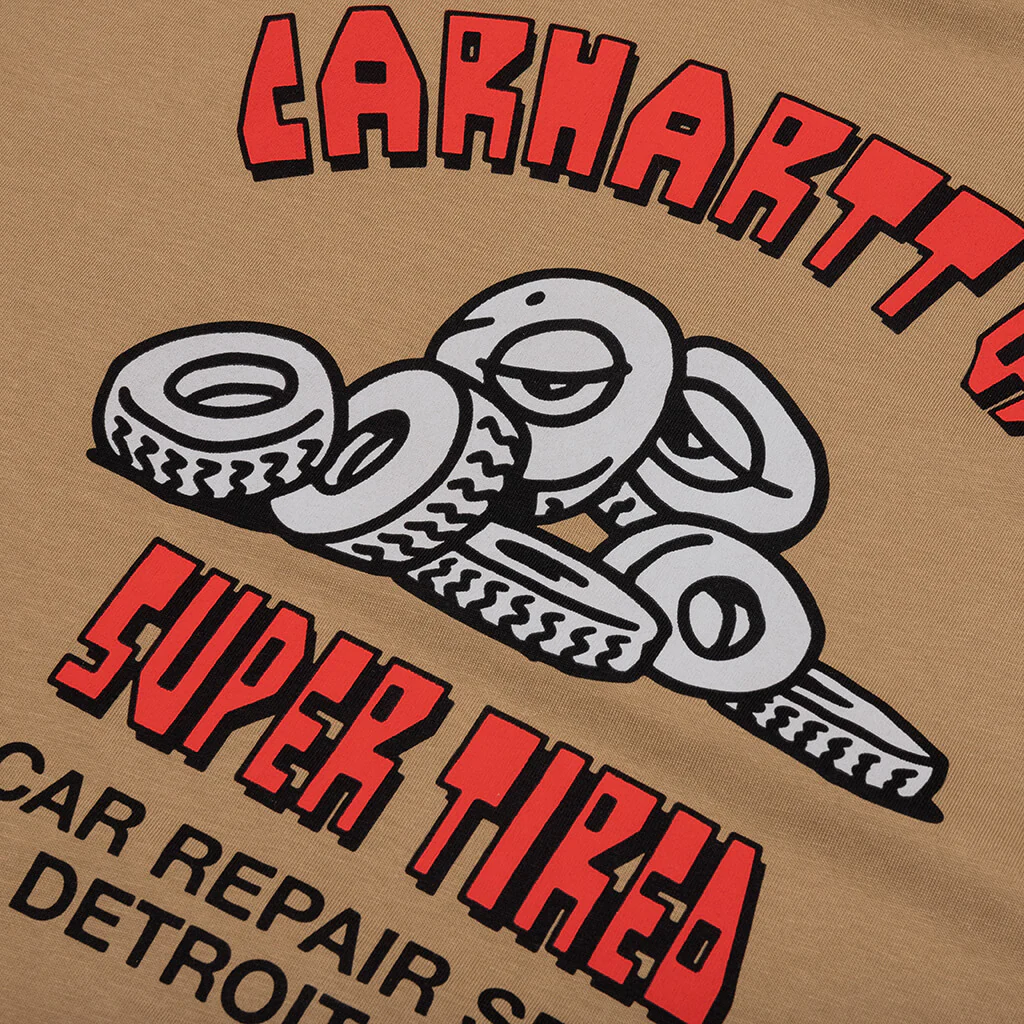 Super Tired S/S T-Shirt - Peanut - Image 4