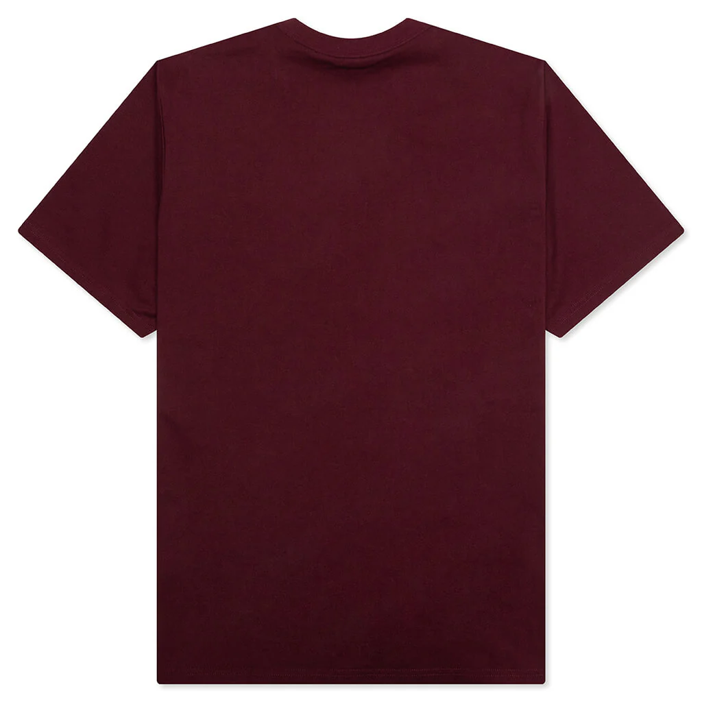 University S/S T-Shirt - Malbec/White - Image 2