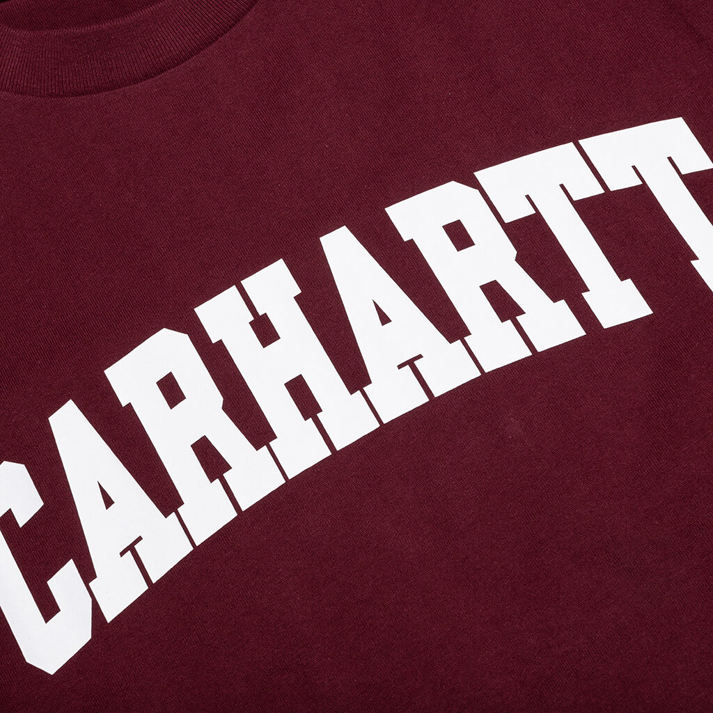 University S/S T-Shirt - Malbec/White - Image 3