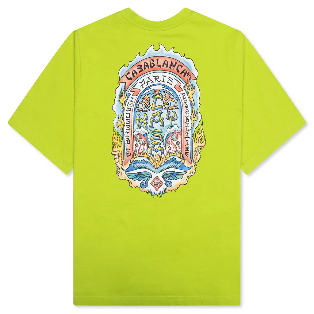 Casa Way Skate Printed T-Shirt - Lime - Image 2