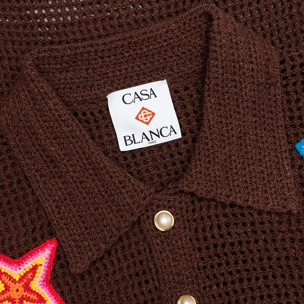 Crochet Polo with Patches - Brown - Image 3
