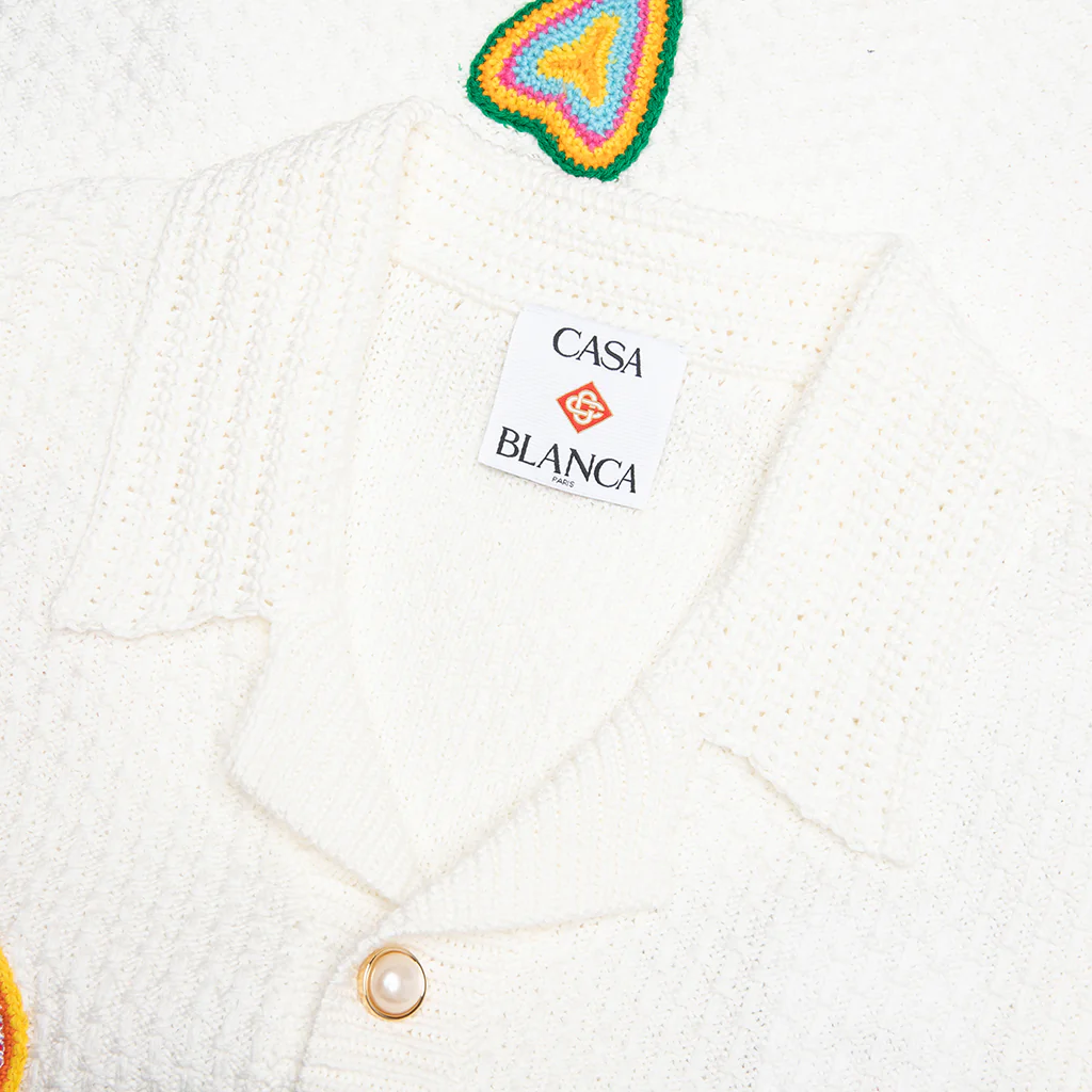Crochet Shirt With Patches - White - Image 3