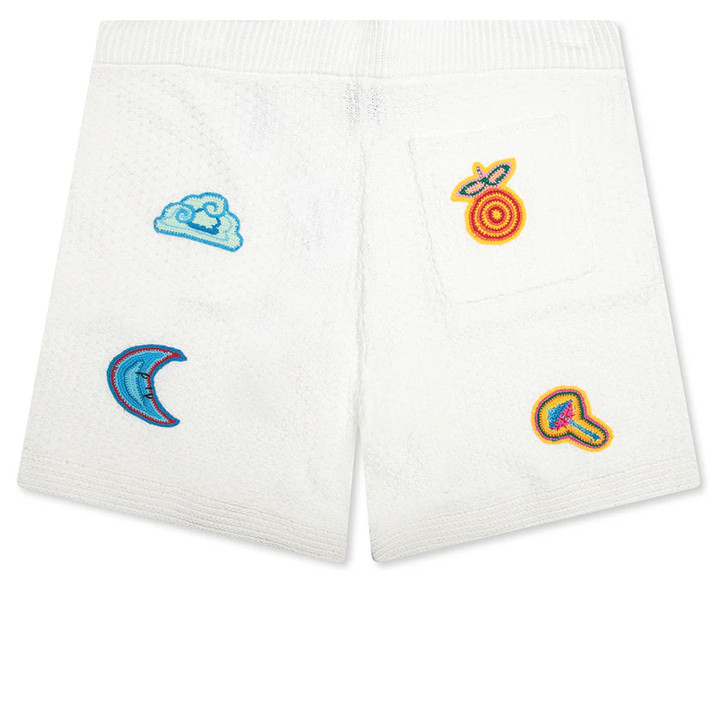 Crochet Shorts With Patches - White - Image 2
