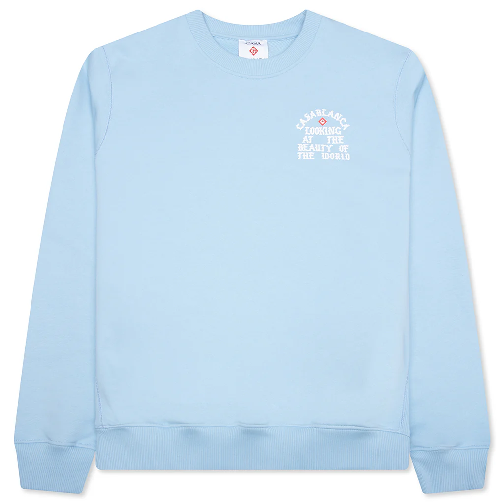 Looking at the Beauty of the World Sweatshirt - Pale Blue