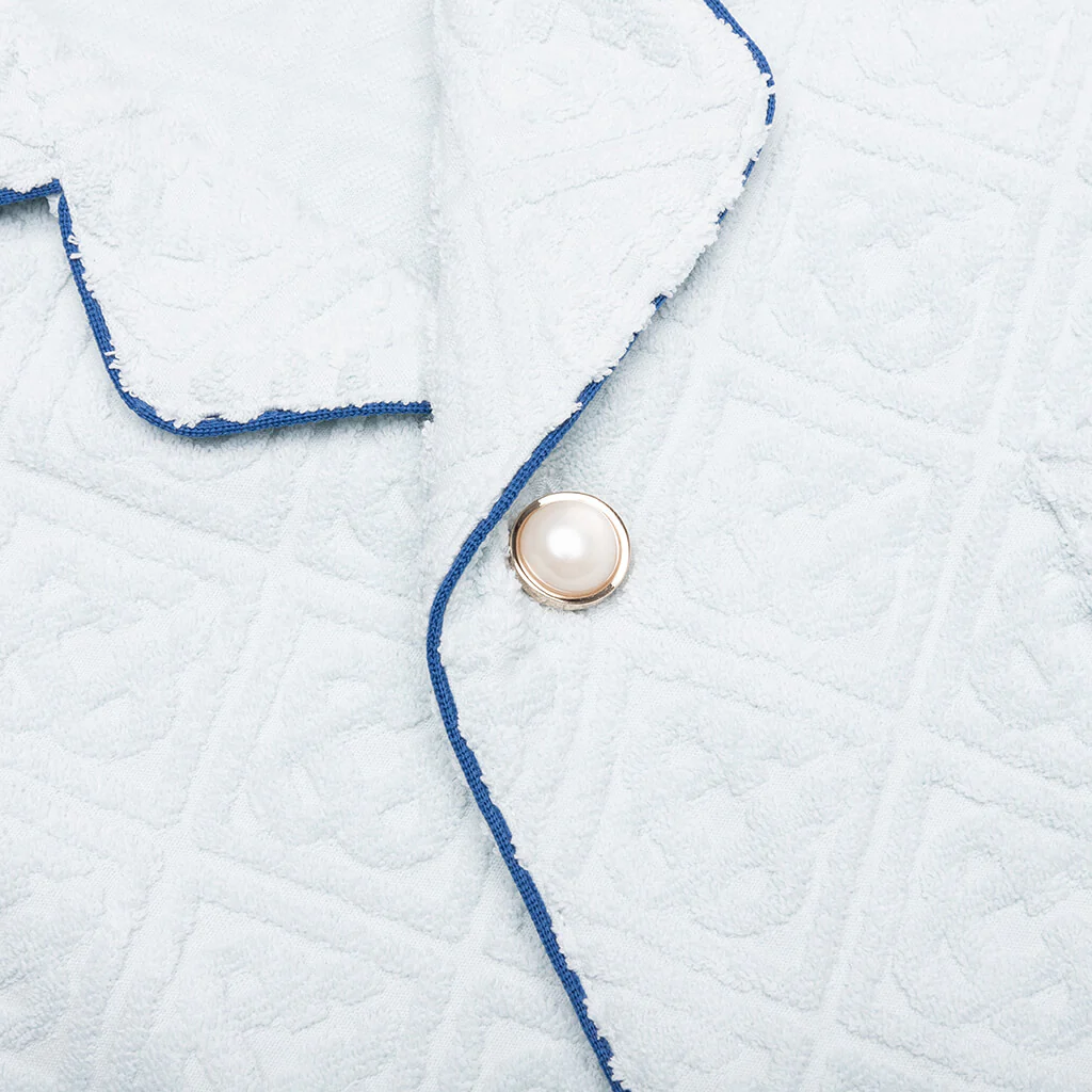 Open Collar Shirt - Light Blue - Image 4