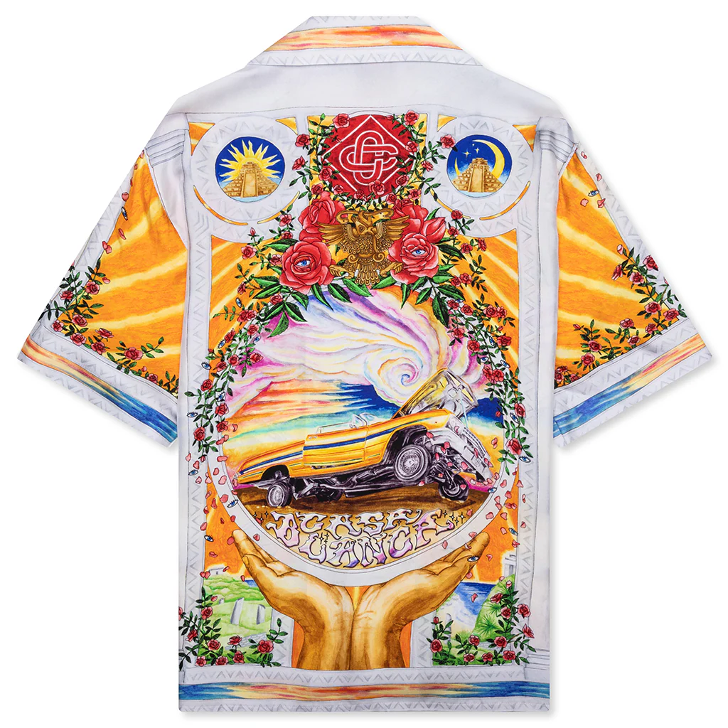 Short Sleeve Cuban Collar Shirt - A Tournade De Rose - Image 2
