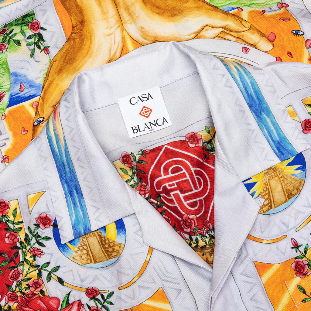 Short Sleeve Cuban Collar Shirt - A Tournade De Rose - Image 3