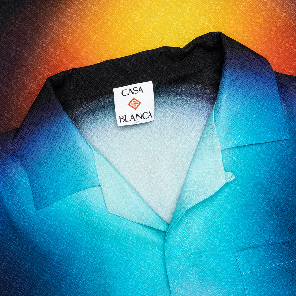 Short Sleeve Cuban Collar Shirt - Gradient - Image 3