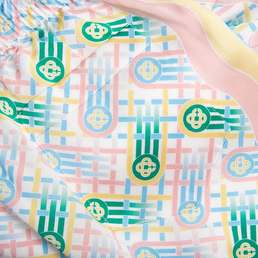 Silk Shorts With Drawstrings - Ping Pong Print - Image 4