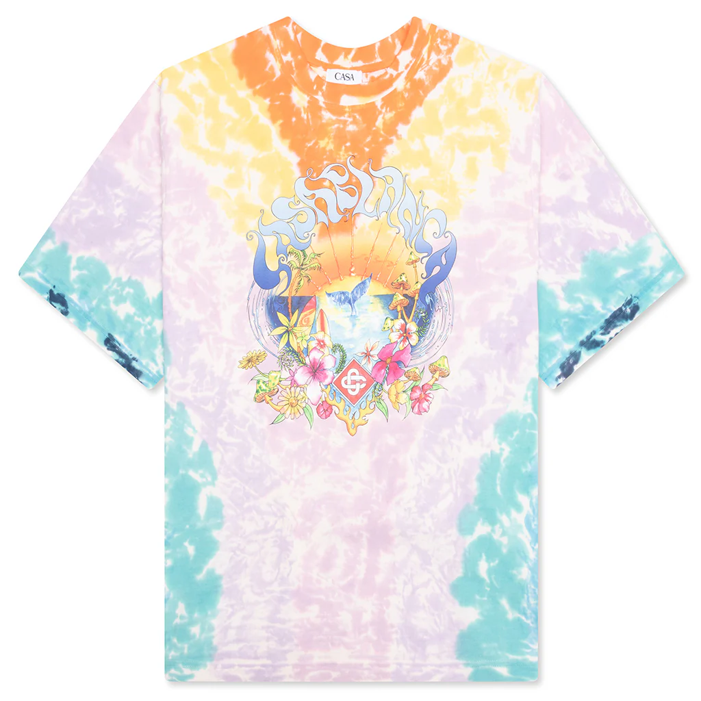 Surf Trip Printed Oversized T-Shirt - Tie Dye
