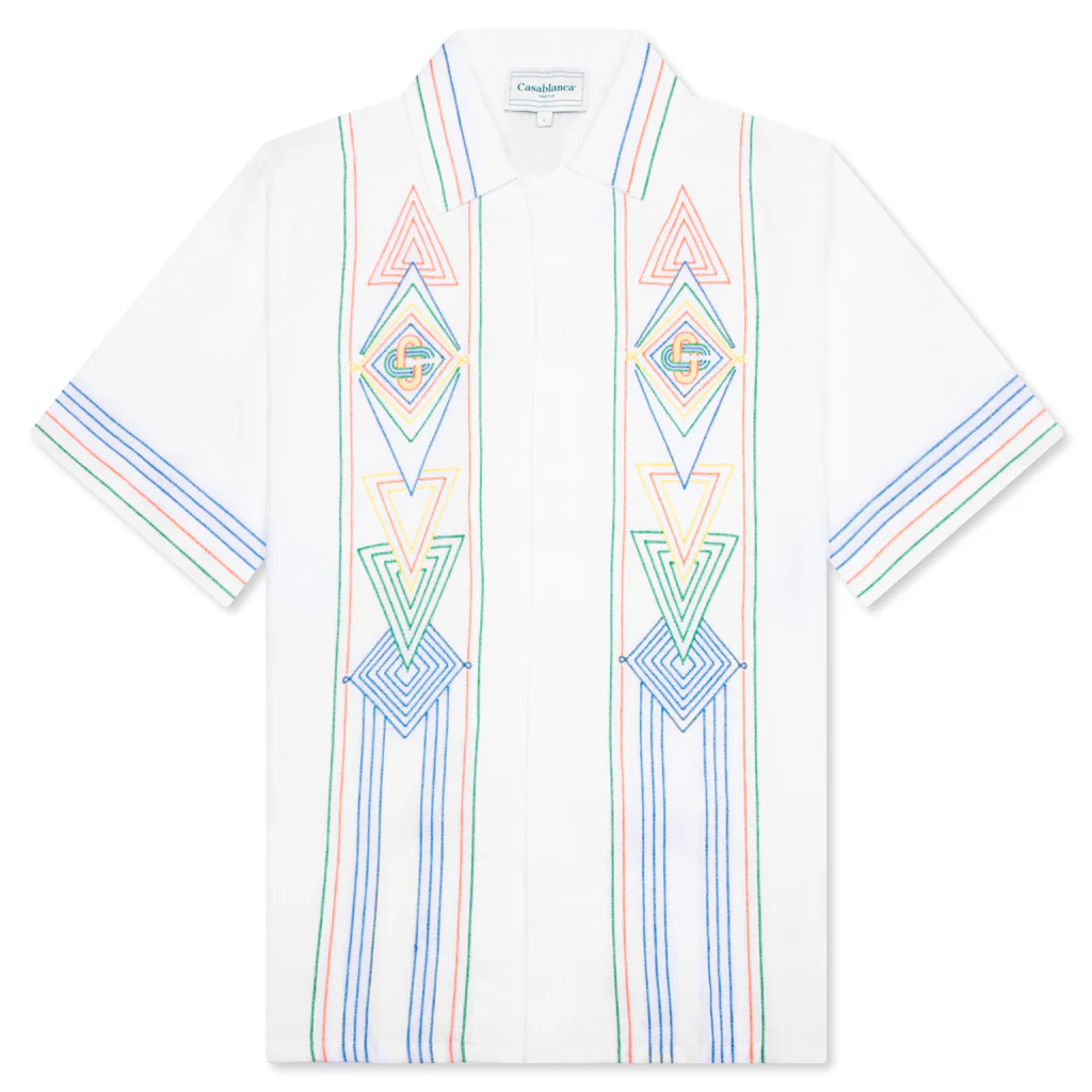 Chainstitch Embroidered Graphic Linen Shirt - Le Fil De La Musique