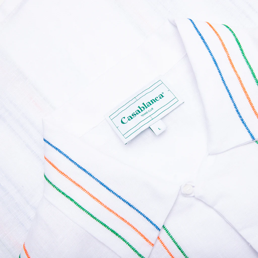 Chainstitch Embroidered Graphic Linen Shirt - Le Fil De La Musique - Image 3