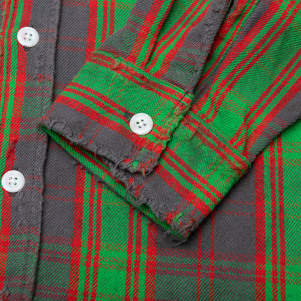 Check Varsity Jacket - Green - Image 3