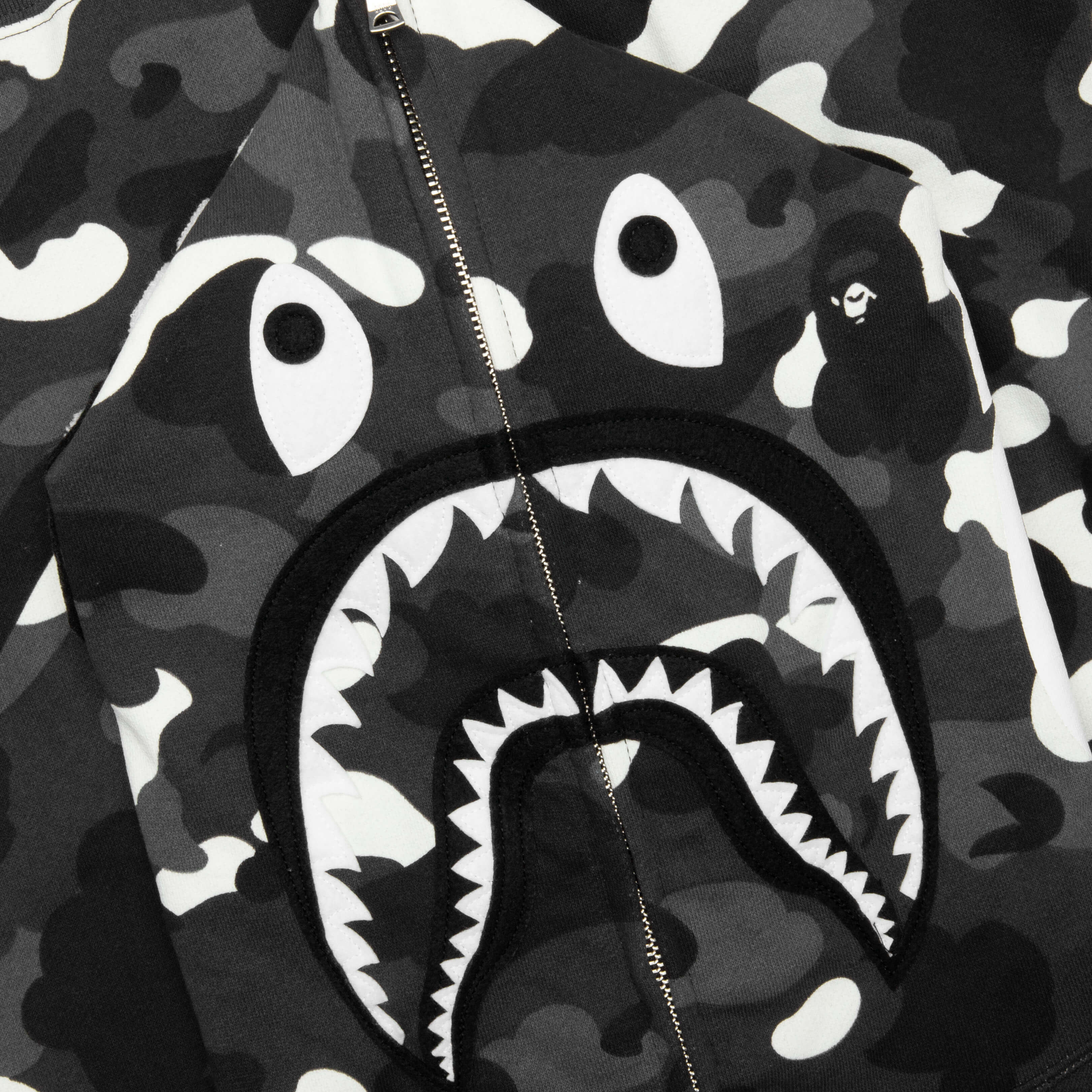 City Camo Shark Full Zip Hoodie - Black - Image 3