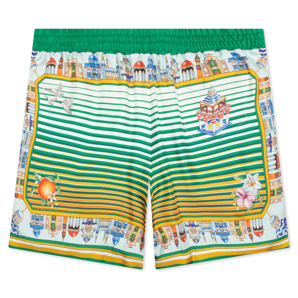 Cityscape Silk Twill Shorts - Multi - Image 2