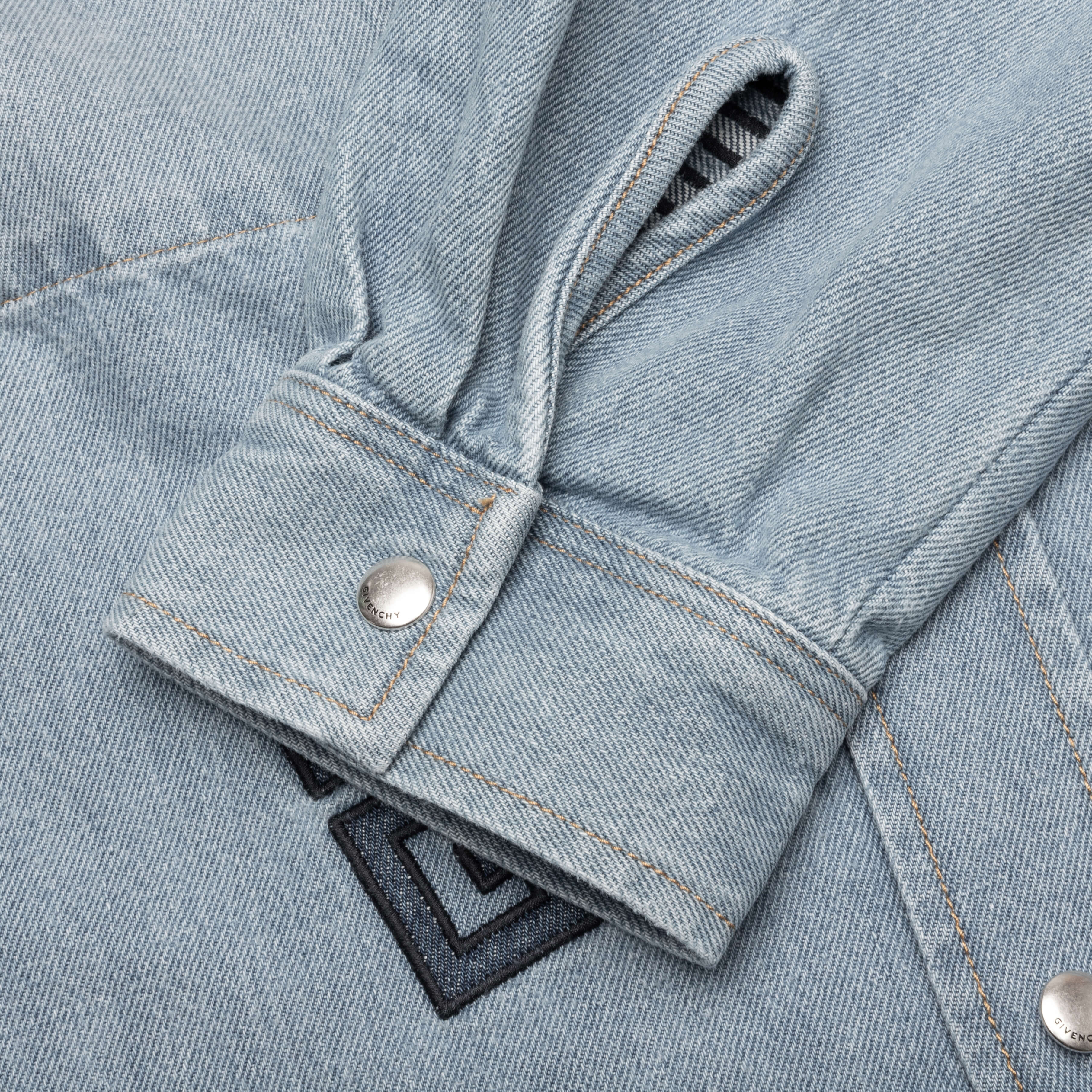 Classic Fit Overshirt w/ All Over 4G EMB - Light Blue - Image 4