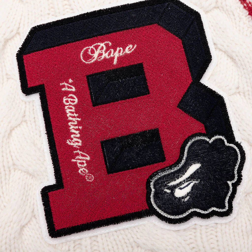College Badges Knit Cardigan - Ivory - Image 3