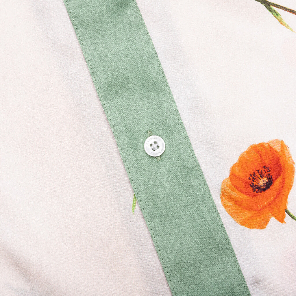 Color Block S/S Silk Shirt - Poppy Ivory - Image 4