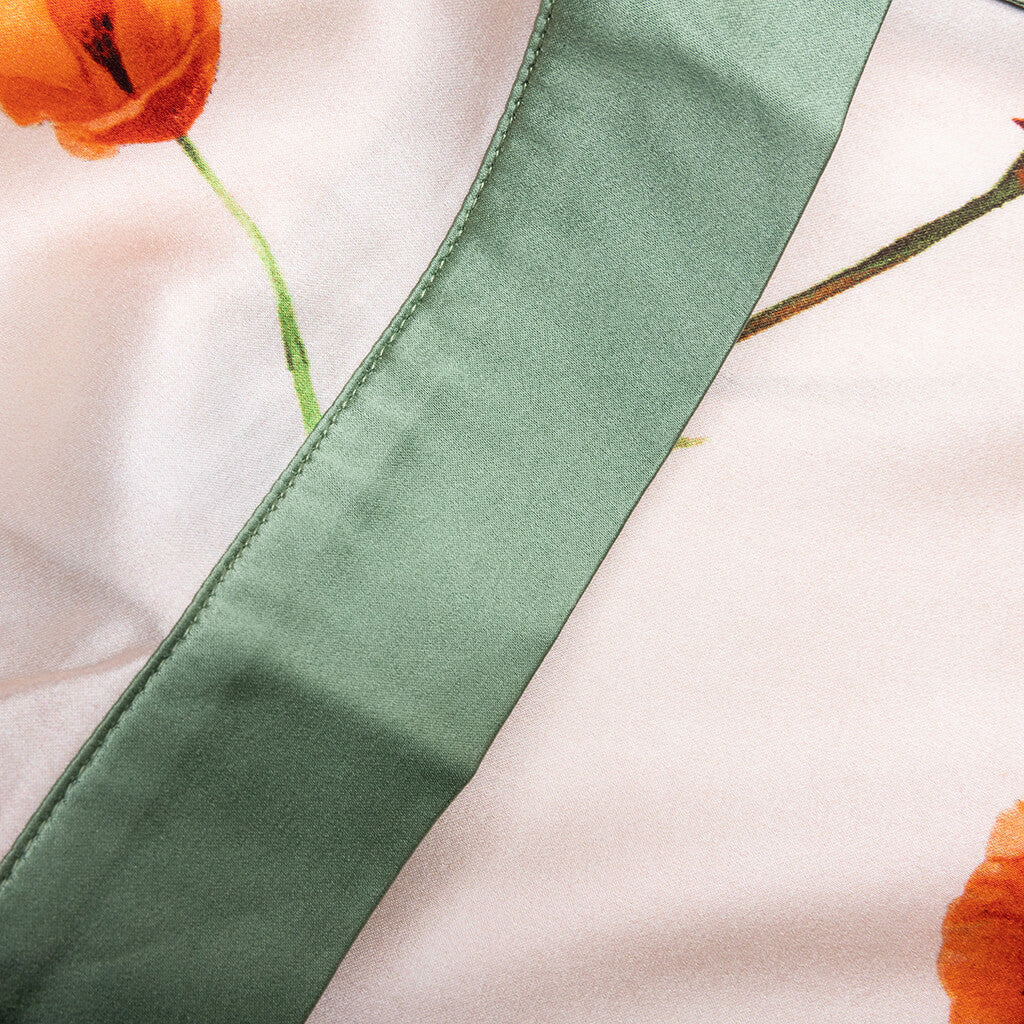 Color Block S/S Silk Shirt - Poppy Ivory - Image 5